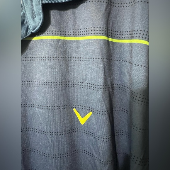 Callaway Polo Shirt Men's Sz XXL Blue Striped Golf Performance Opti Dri LIKE NEW - Picture 4 of 4
